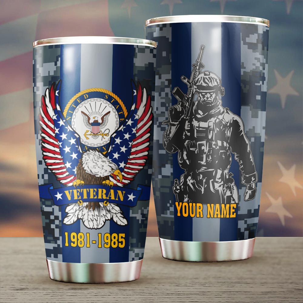 Personalized US Navy Veteran Tumbler H1433 – LivaStore